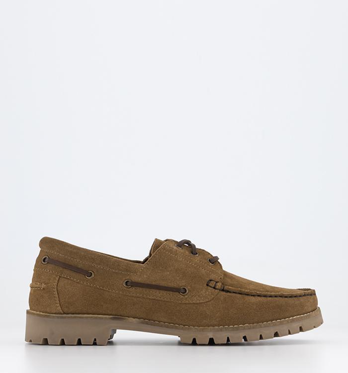 OFFICE Colorado Cleated Suede Boat Shoes Brown Suede