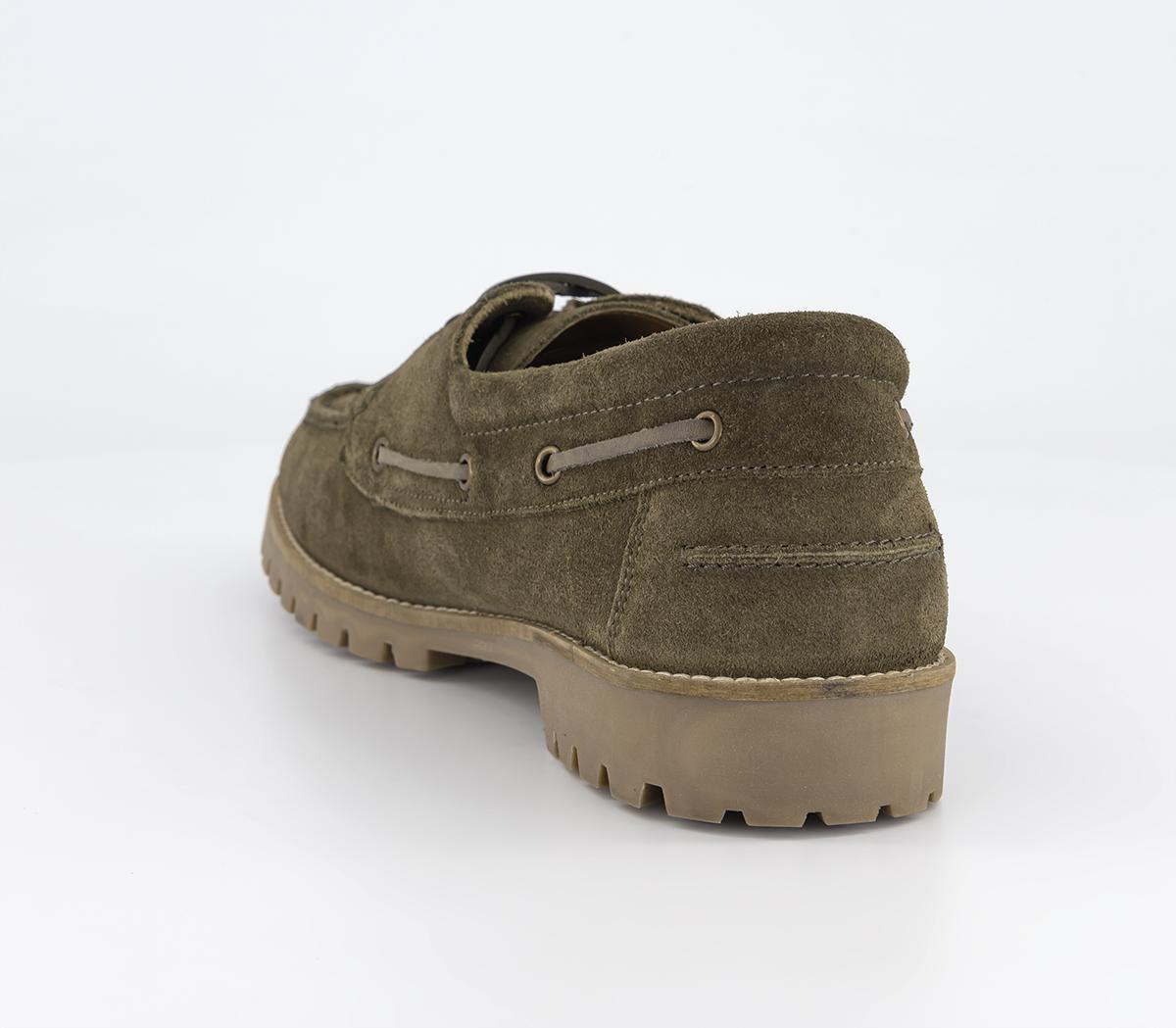 OFFICE Colorado Cleated Suede Boat Shoes Khaki Suede - Men's Casual Shoes