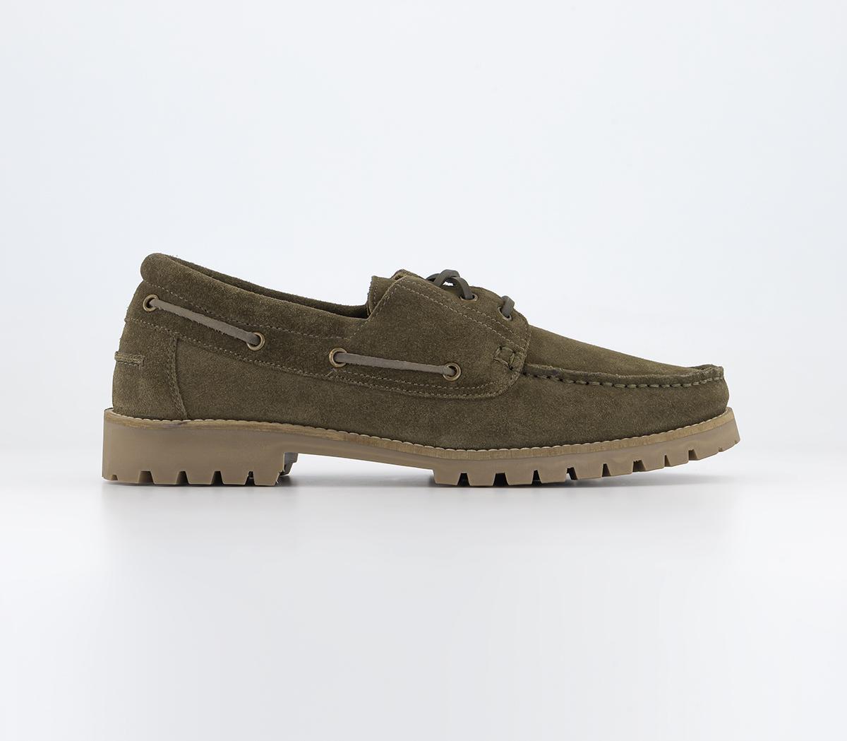 Colorado Cleated Suede Boat Shoes Khaki Suede