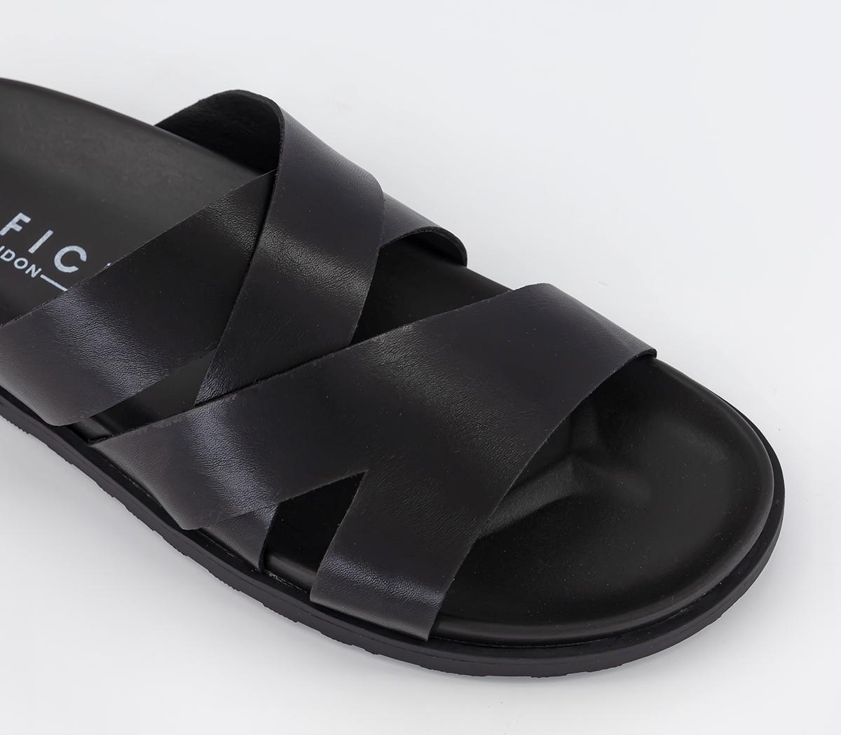 OFFICE Tahiti Multistrap Covered Footbeds Black - Men’s Sandals