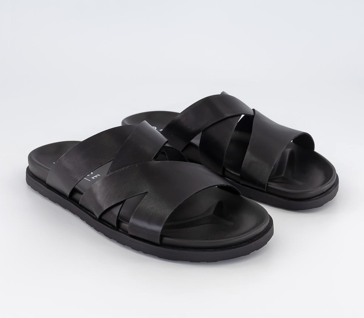 OFFICE Tahiti Multistrap Covered Footbeds Black - Men’s Sandals