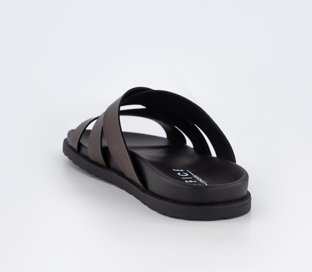 OFFICETahiti Multistrap Covered FootbedsChocolate