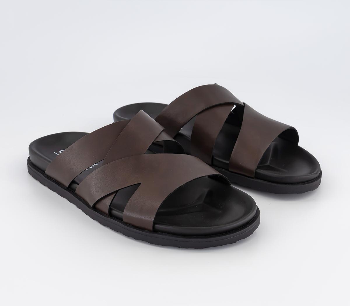OFFICETahiti Multistrap Covered FootbedsChocolate