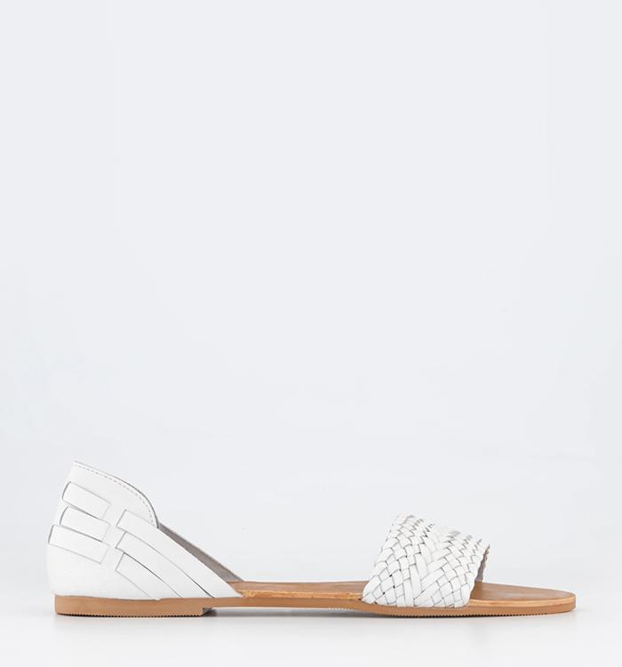OFFICE Sandi Leather Two Part Sandals White Leather