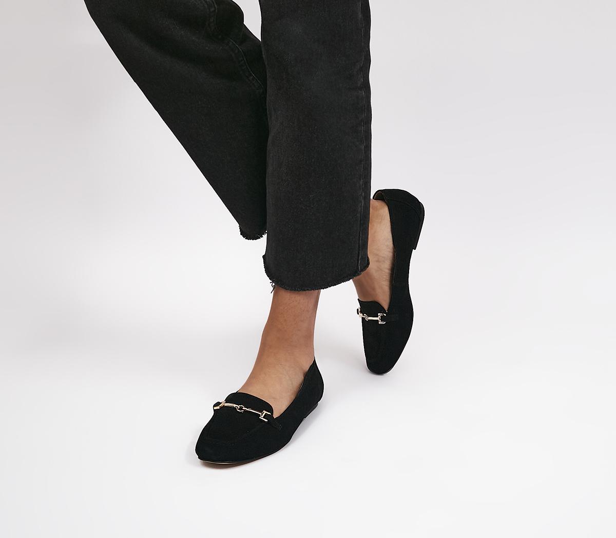 Flying High Snaffle Suede Loafers Black Suede