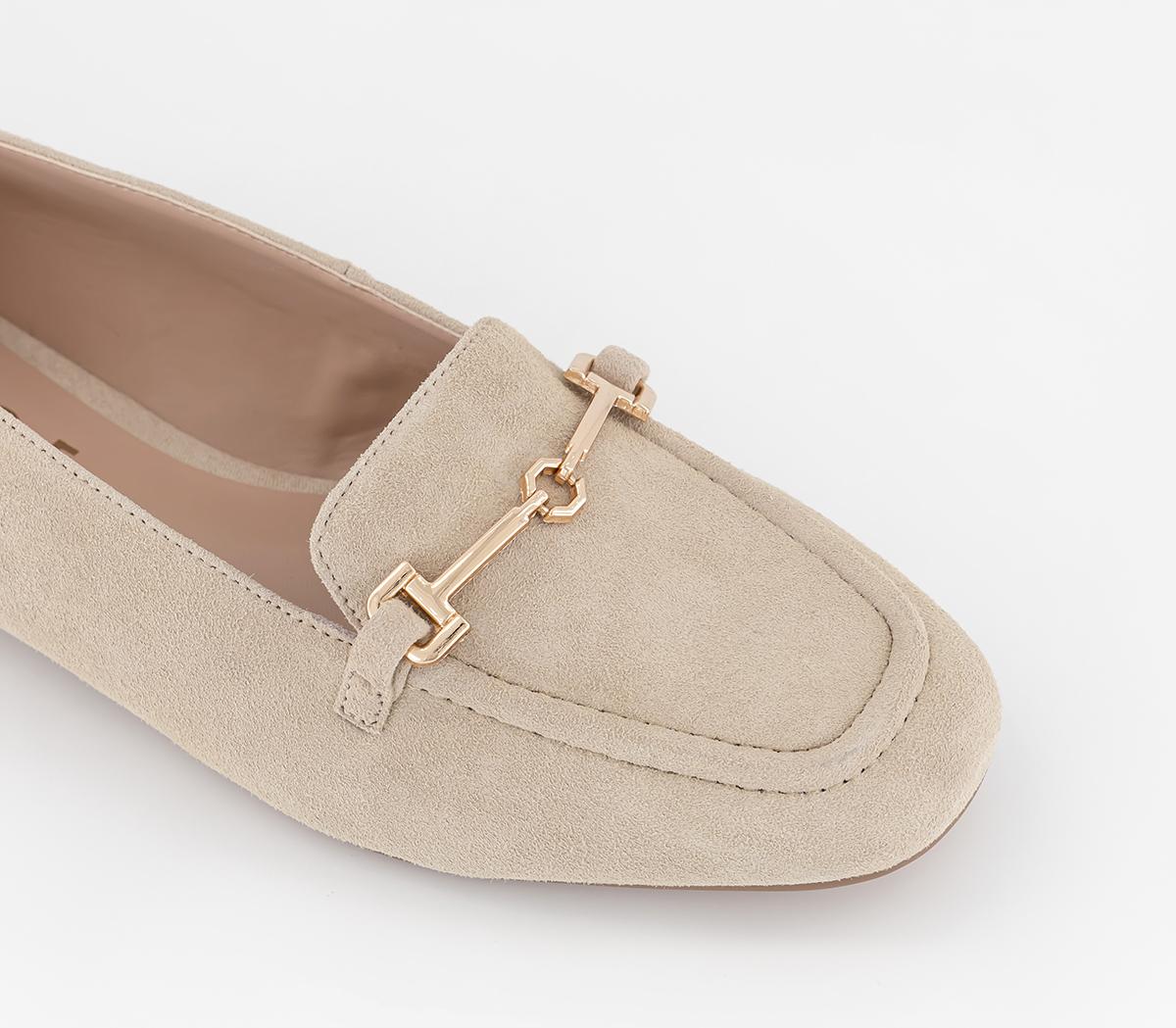 OFFICE Flying High Snaffle Suede Loafers Beige Suede - Flat Shoes for Women