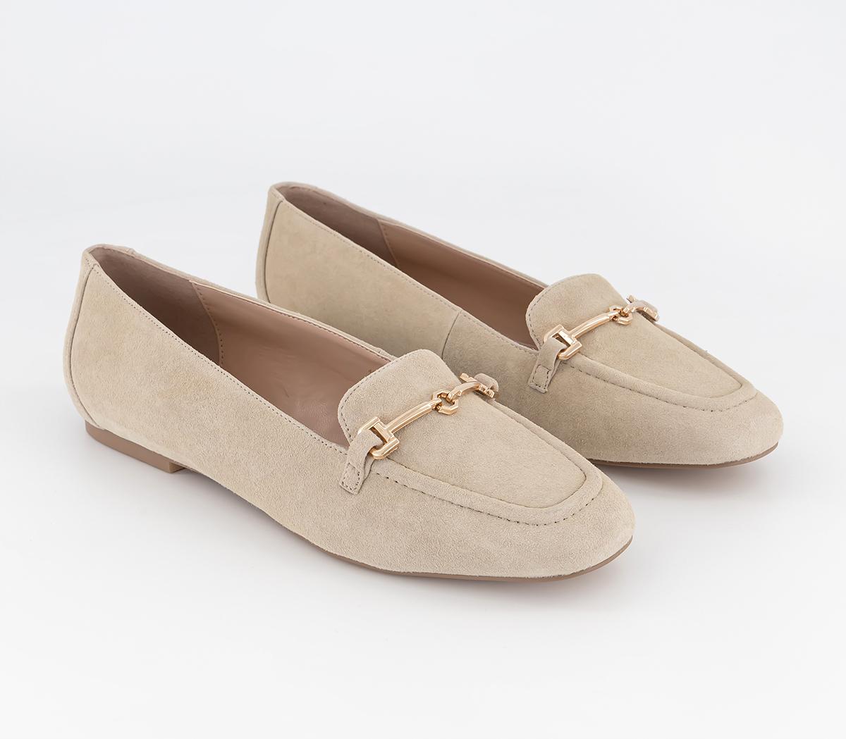 OFFICE Flying High Snaffle Suede Loafers Beige Suede - Flat Shoes for Women