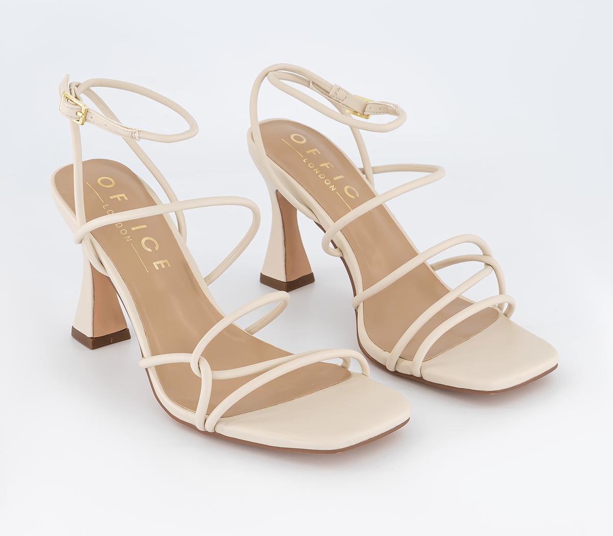 OFFICE Wide Fit Million Dollar Strappy Sandals Off White - Mid Heels