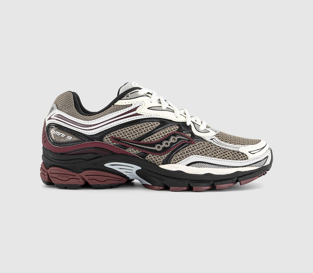 SauconyProgrid Omni 9 TrainersTan Maroon