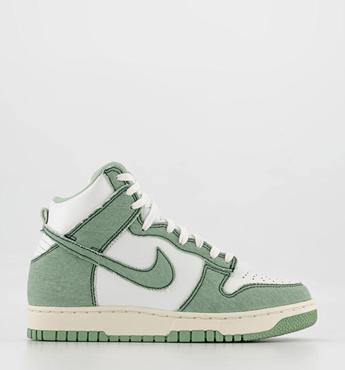 grey and green nike trainers