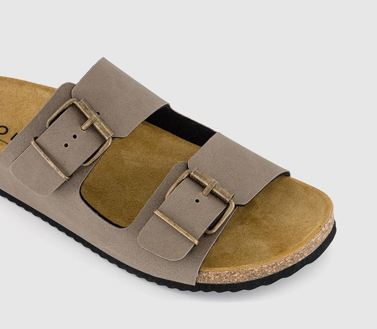 OFFICE Livingstone Double Strap Footbeds Taupe - Men’s Sandals