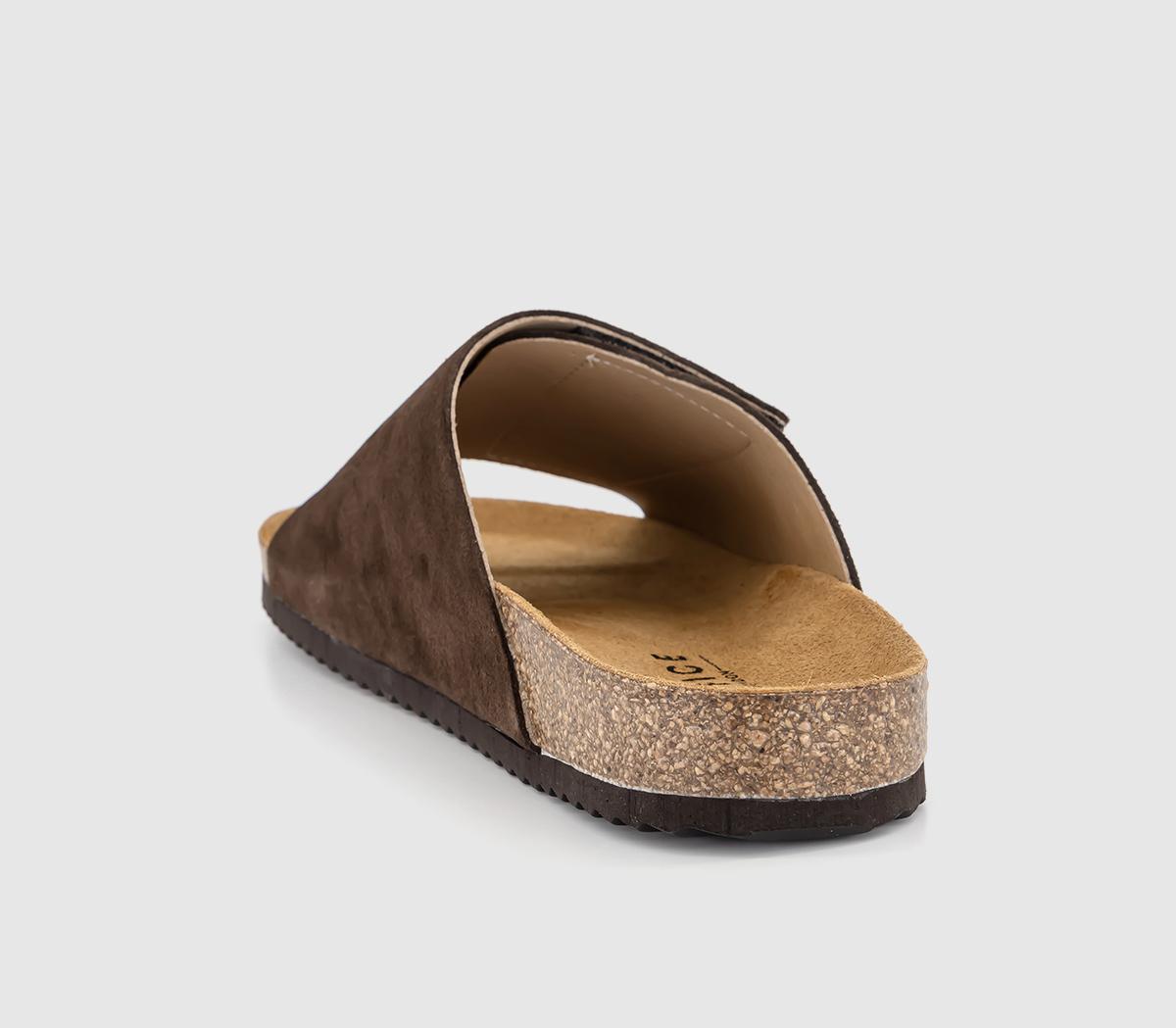 OFFICESantiago Velcro Sliders OFFICESantiago Velcro SlidersChocolate Suede