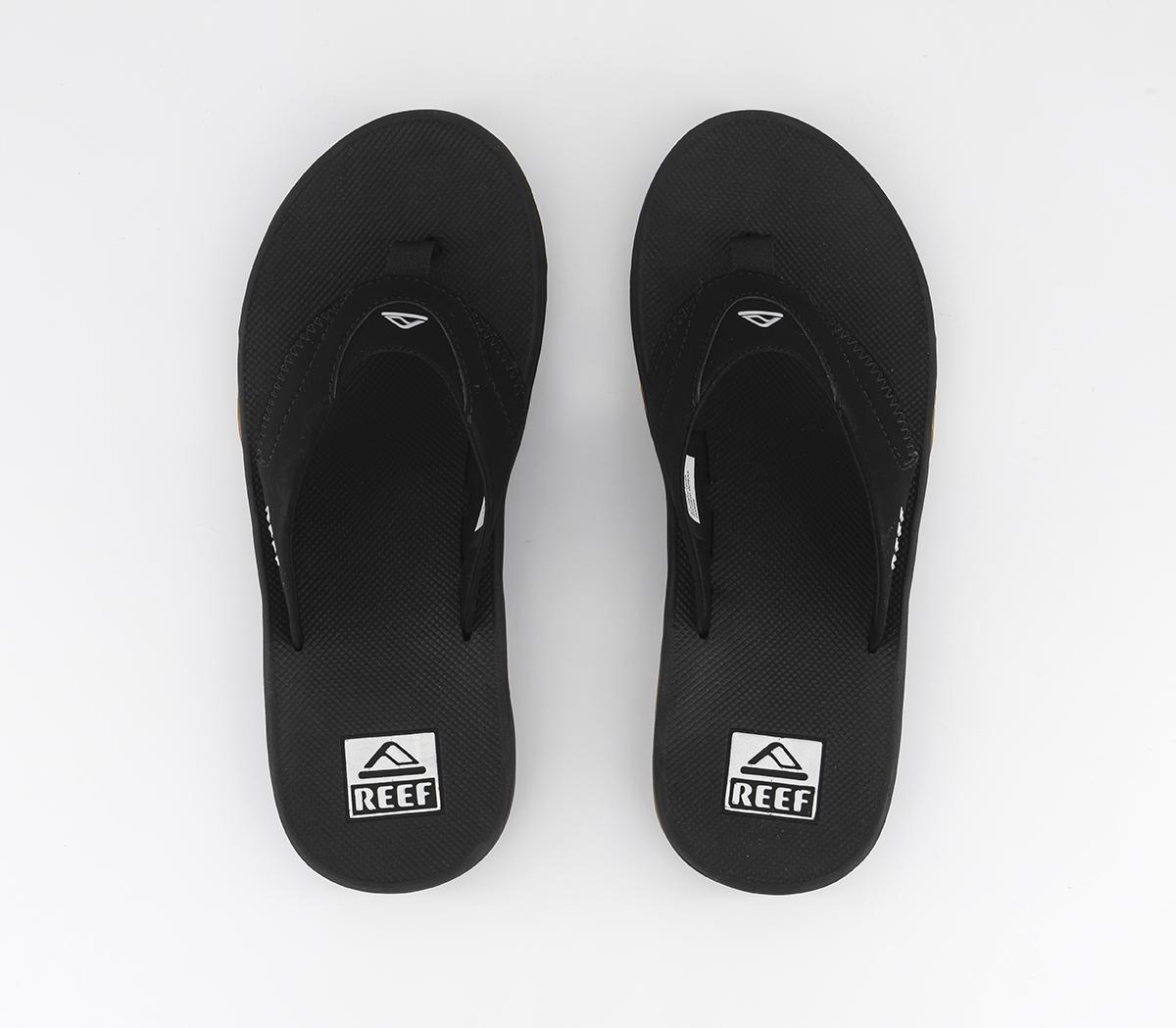 ReefFanning Toe Thong Sandals ReefFanning Toe Thong Sandals Black Silver