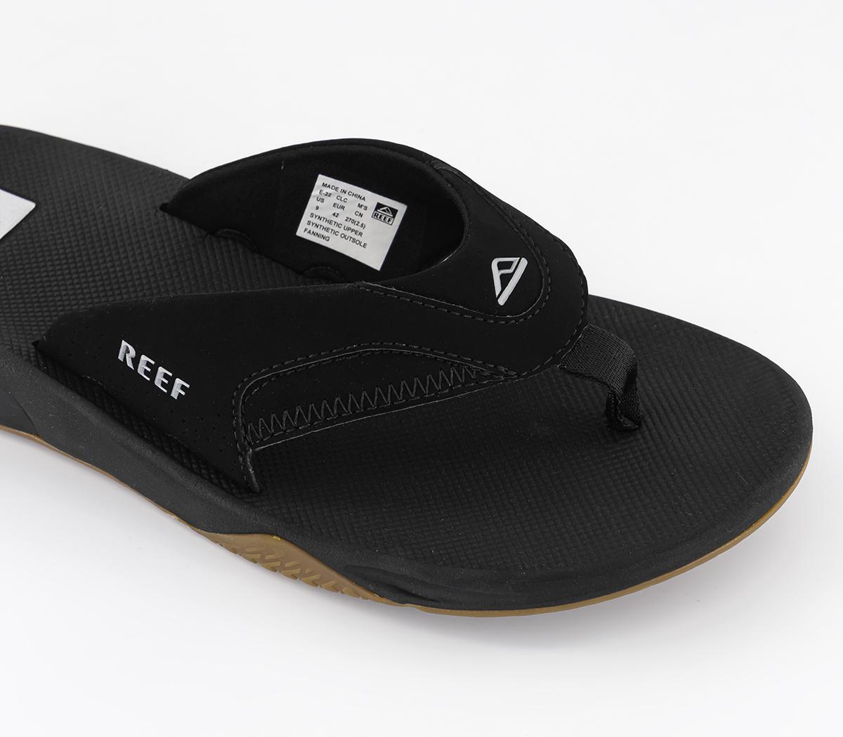 ReefFanning Toe Thong Sandals ReefFanning Toe Thong Sandals Black Silver
