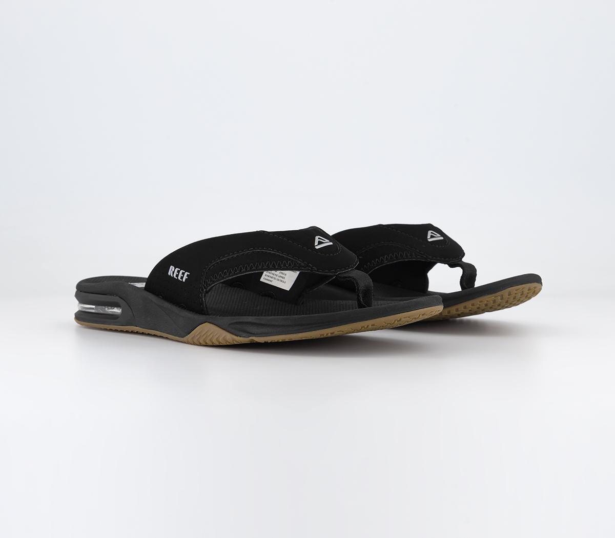 ReefFanning Toe Thong Sandals ReefFanning Toe Thong Sandals Black Silver