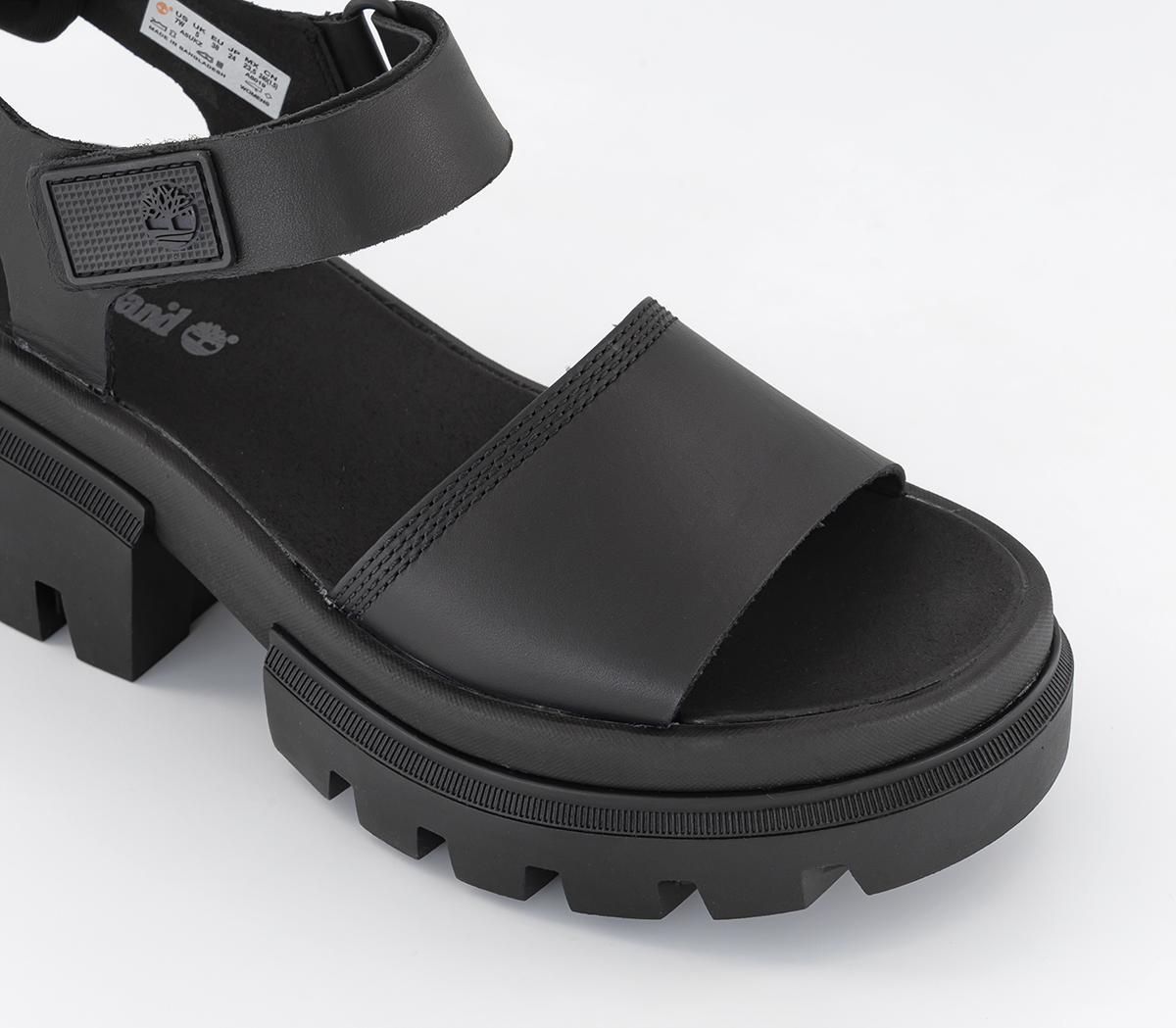 TimberlandEverleigh Ankle Strap Sandals Black Full Grain