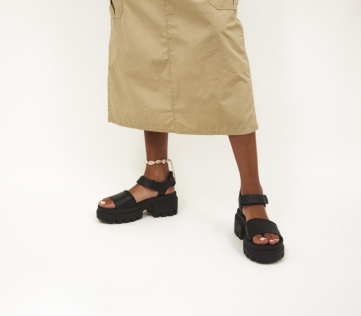 TimberlandEverleigh Ankle Strap Sandals Black Full Grain