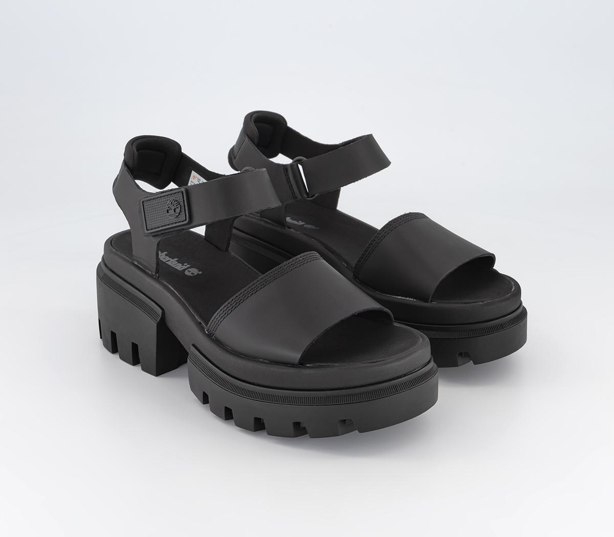 TimberlandEverleigh Ankle Strap Sandals Black Full Grain