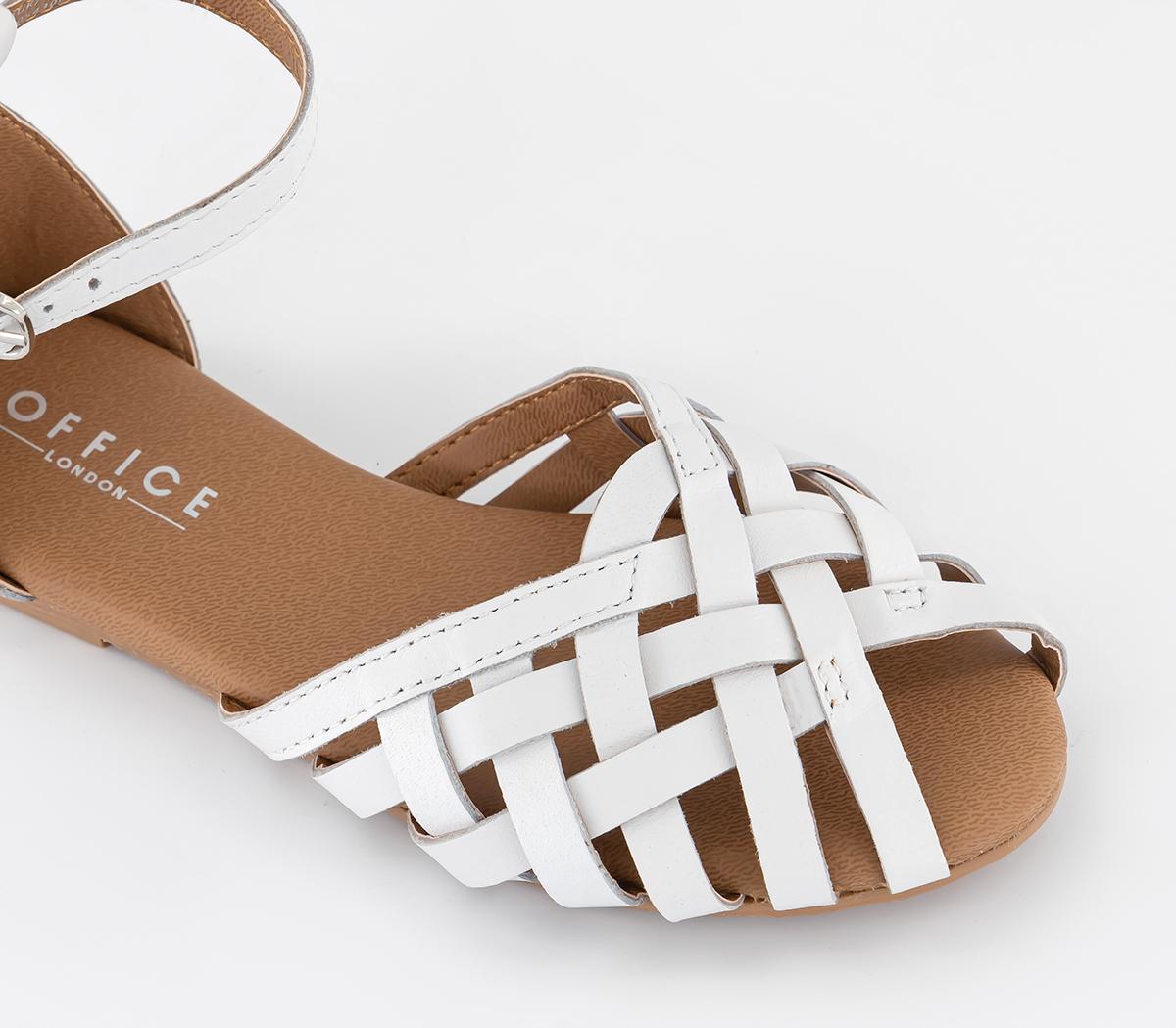 OFFICE KidsGabby Junior Woven Leather Sandals OFFICE KidsGabby Junior Woven Leather SandalsWhite Leather