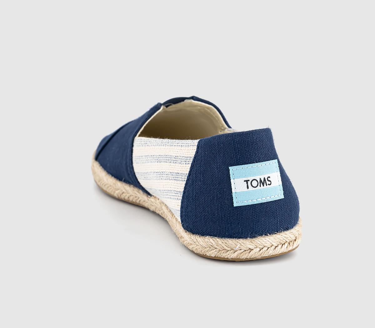 TOMSAlpargata Rope Slip Ons TOMSAlpargata Rope Slip OnsNavy Recycled Cotton University Stripe