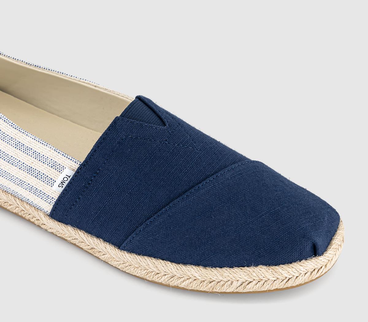 TOMSAlpargata Rope Slip Ons TOMSAlpargata Rope Slip OnsNavy Recycled Cotton University Stripe