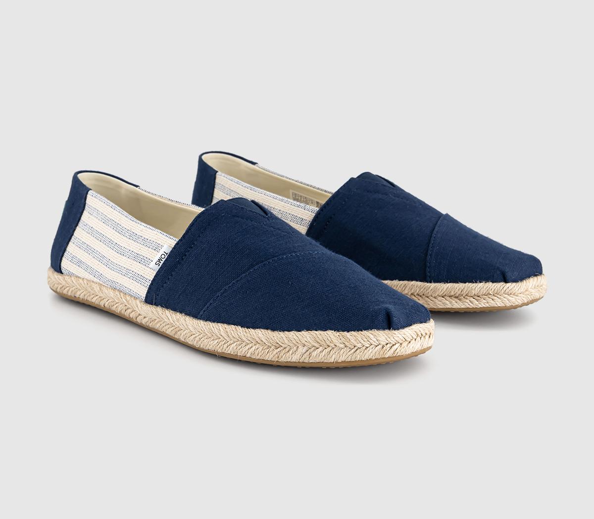 TOMSAlpargata Rope Slip Ons TOMSAlpargata Rope Slip OnsNavy Recycled Cotton University Stripe