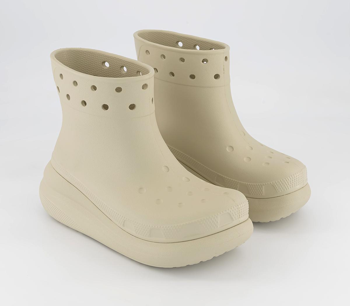 Crocs Classic Crush Boots Bone - Women's Ankle Boots