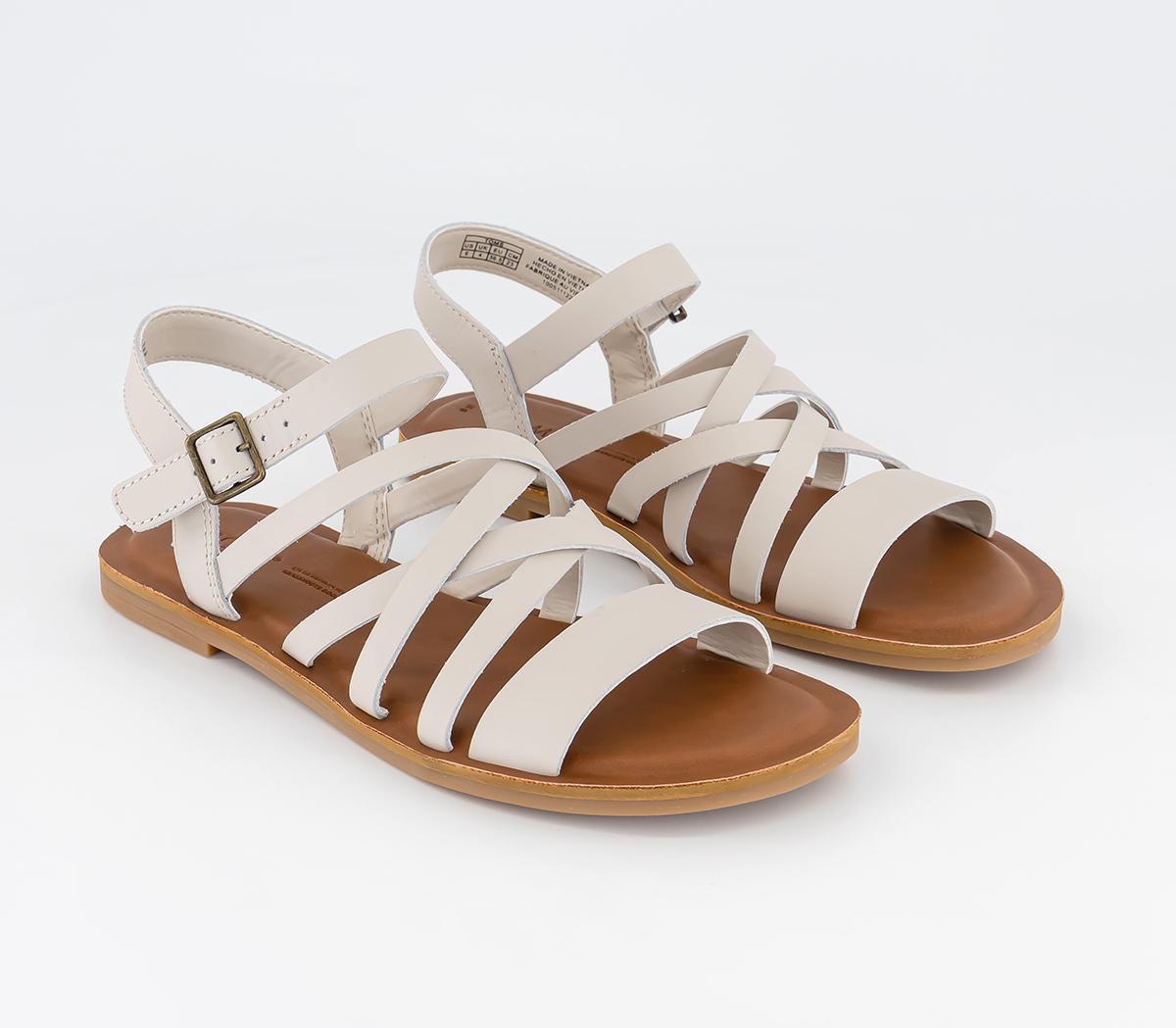 TOMS Womens Sephina Sandals White Putty Leather, 4