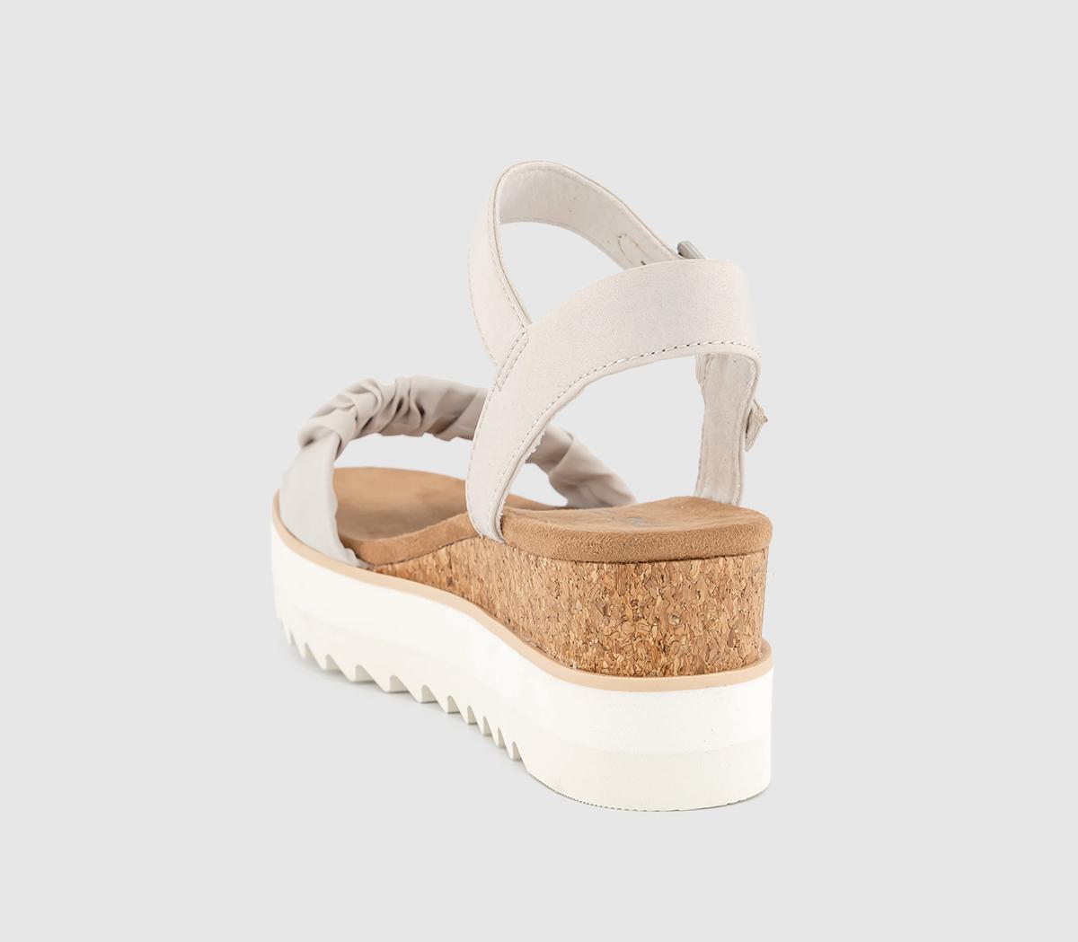 TOMS Diana Wedge Sandals Putty Ruched - Mid Heels