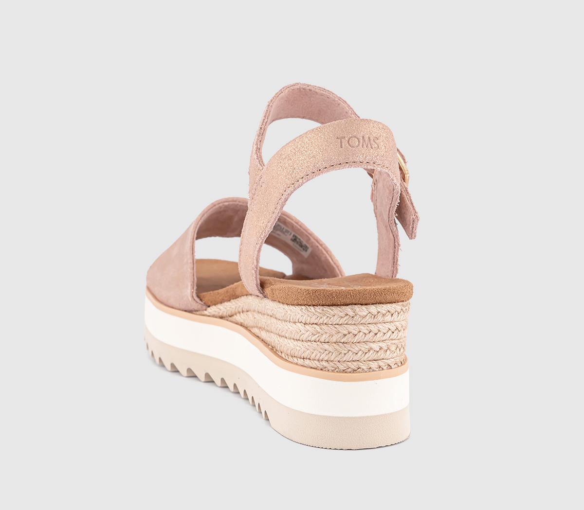 TOMSDiana Wedge Sandals TOMSDiana Wedge SandalsPale Rose Metallic Suede