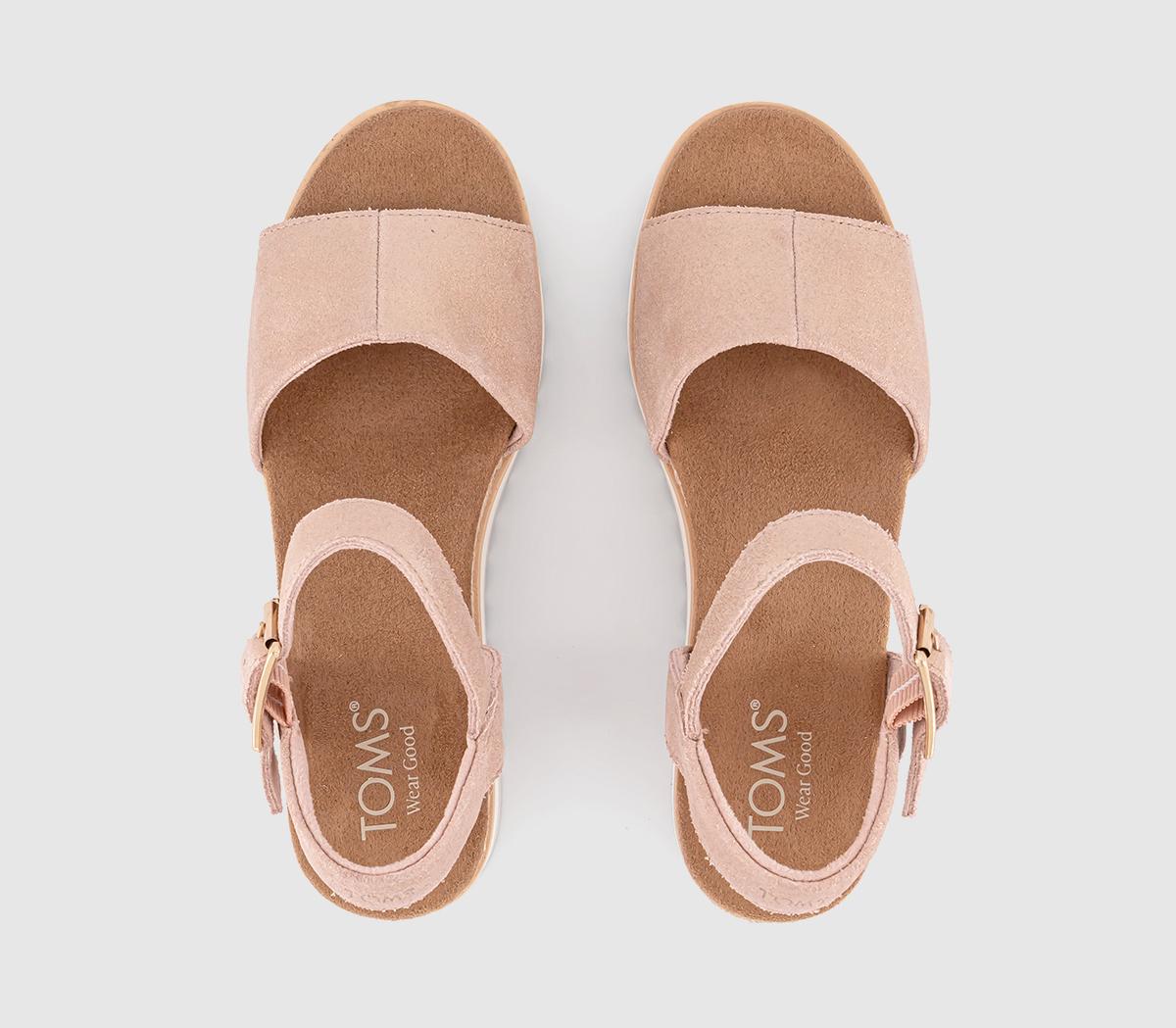 TOMSDiana Wedge Sandals TOMSDiana Wedge SandalsPale Rose Metallic Suede