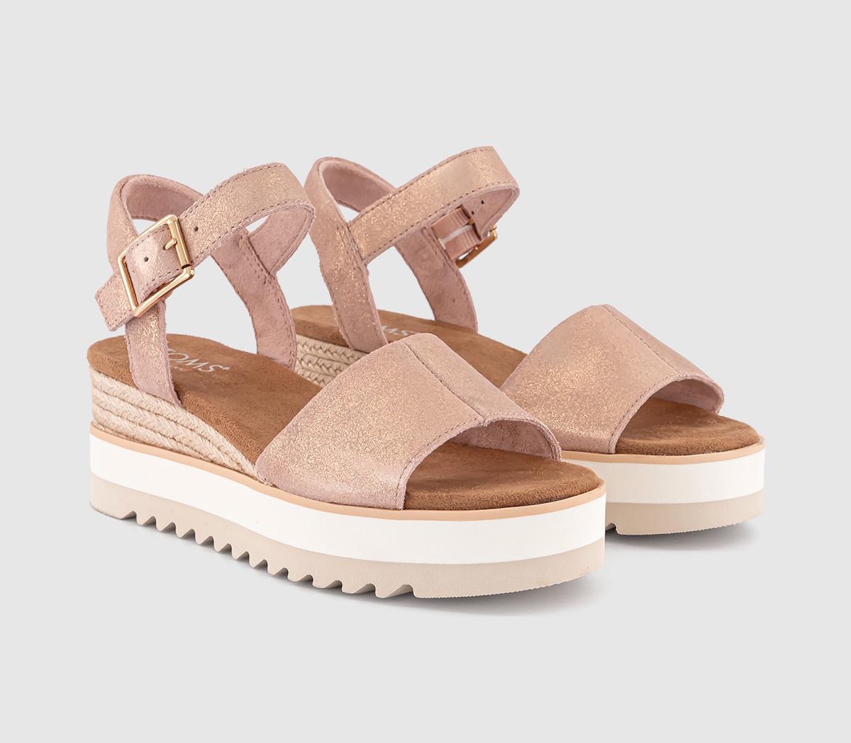 TOMSDiana Wedge Sandals TOMSDiana Wedge SandalsPale Rose Metallic Suede