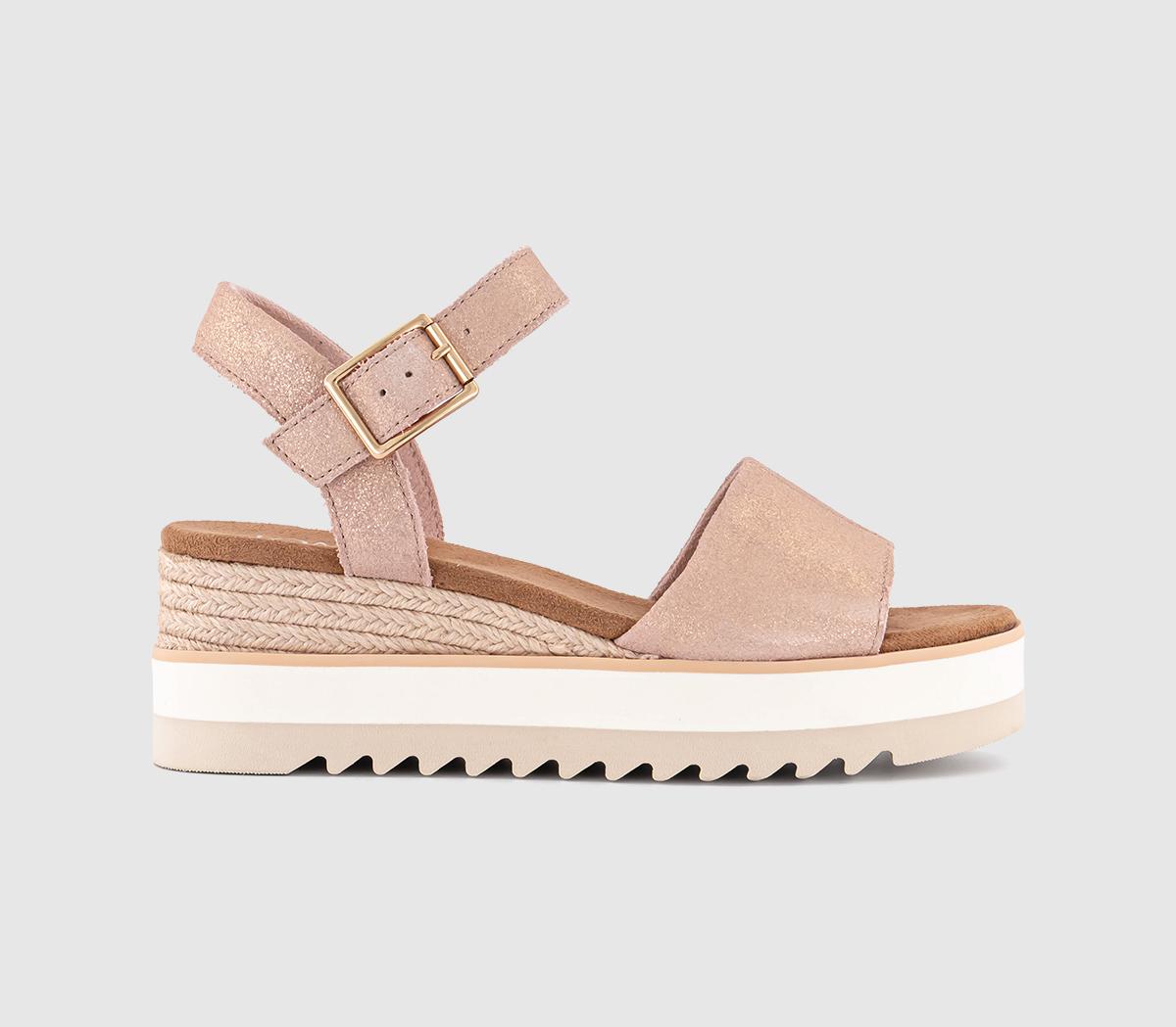 TOMSDiana Wedge Sandals TOMSDiana Wedge SandalsPale Rose Metallic Suede