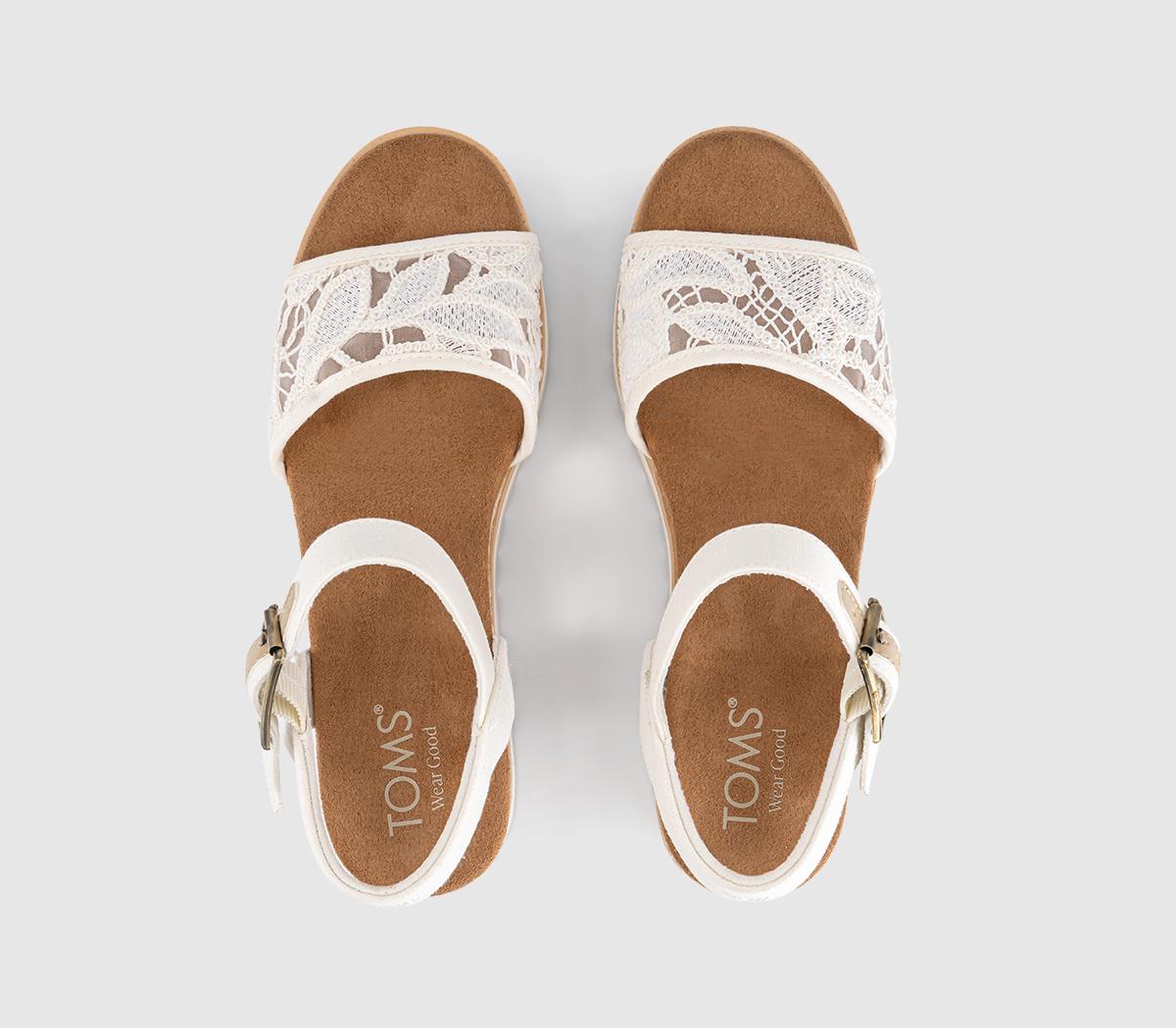 TOMSDiana Wedge SandalsEgret Floral Crochet