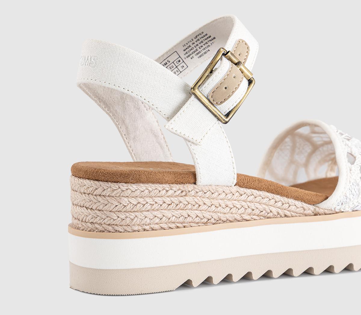 TOMSDiana Wedge SandalsEgret Floral Crochet
