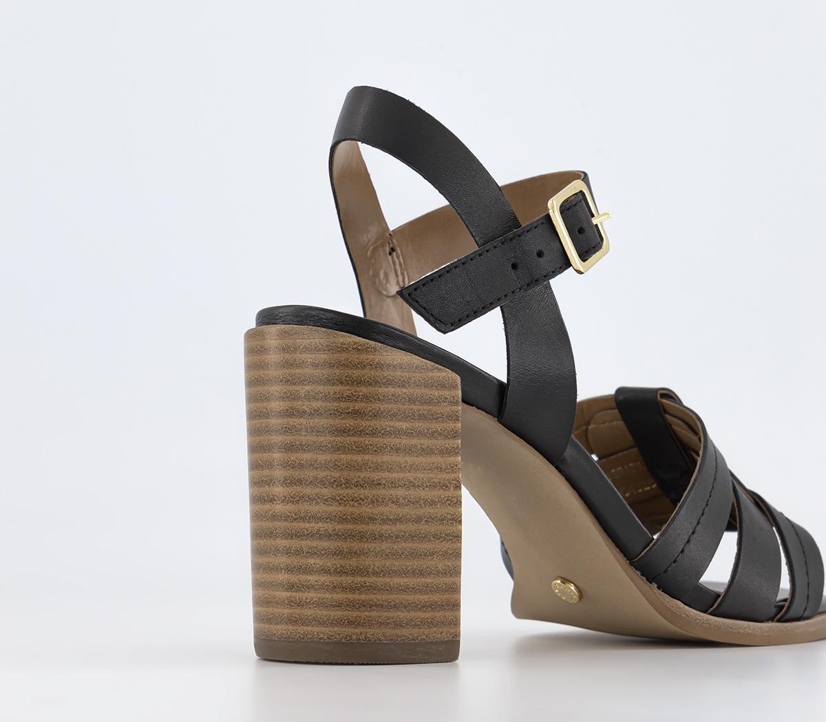 OFFICEMaddie Leather Stack HeelsBlack Leather