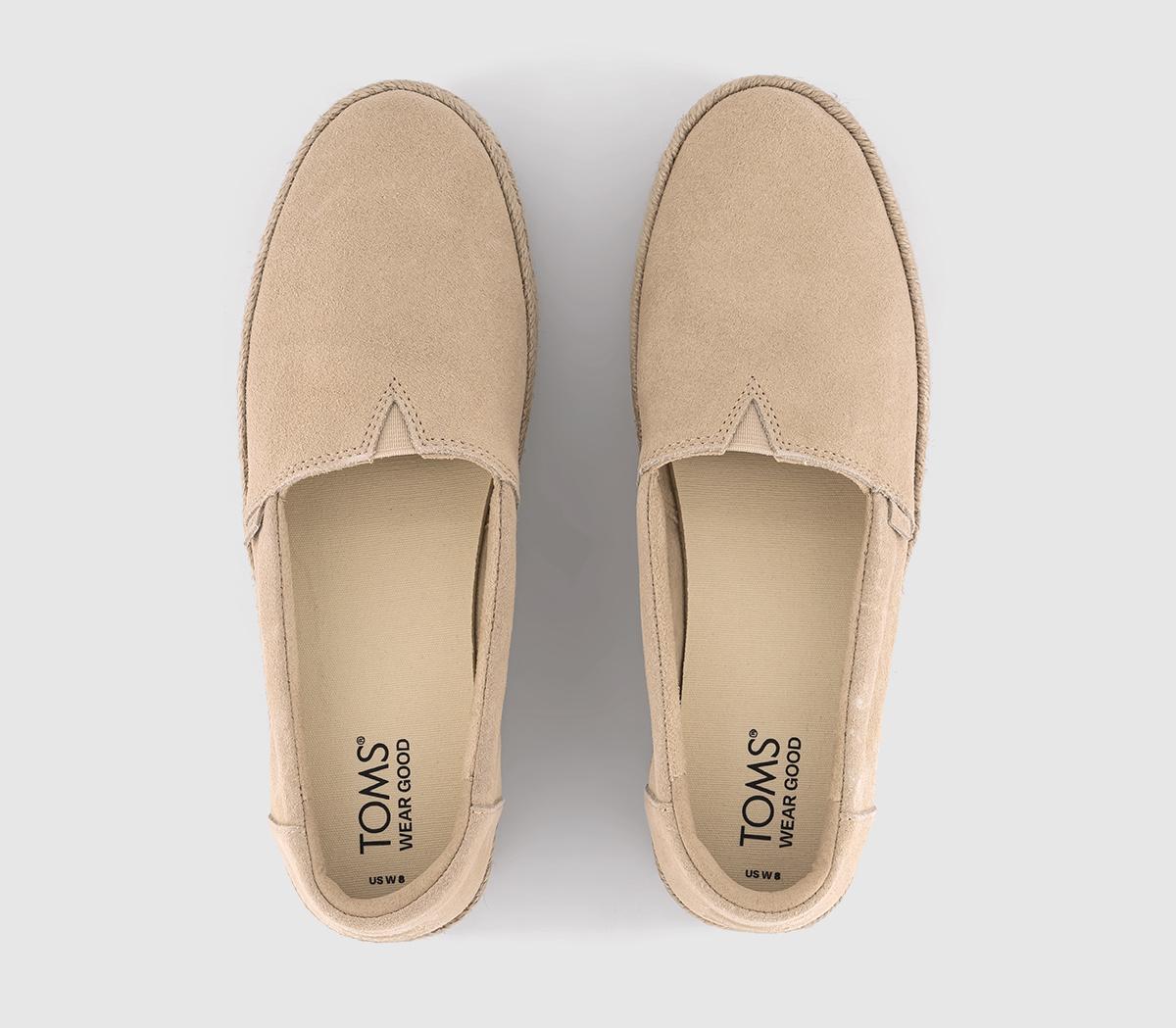 TOMS Valencia Espadrilles Oatmeal Suede - Flat Shoes for Women