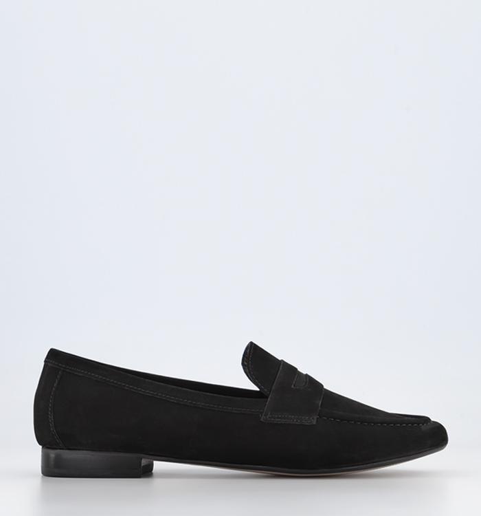 OFFICE Freedom Penny Loafers Black Nubuck