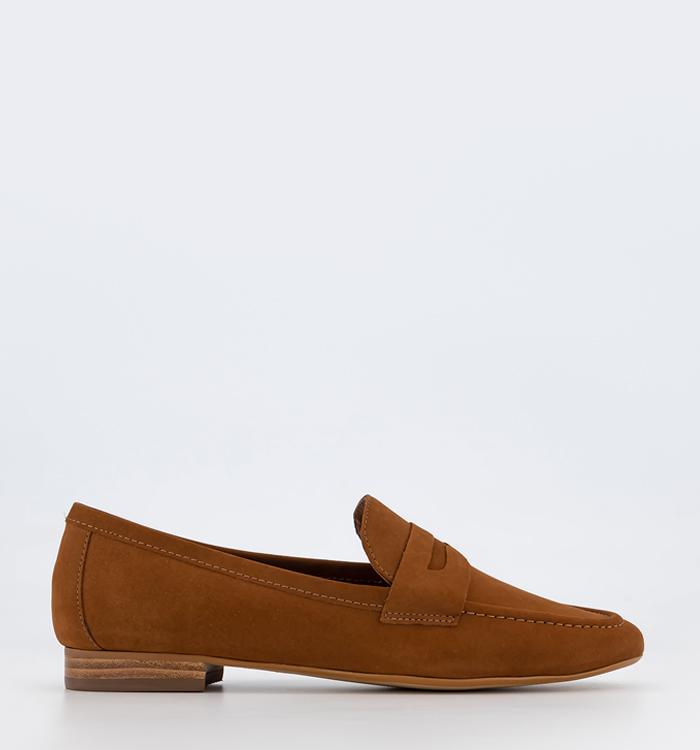 OFFICE Freedom Penny Loafers Tan Nubuck