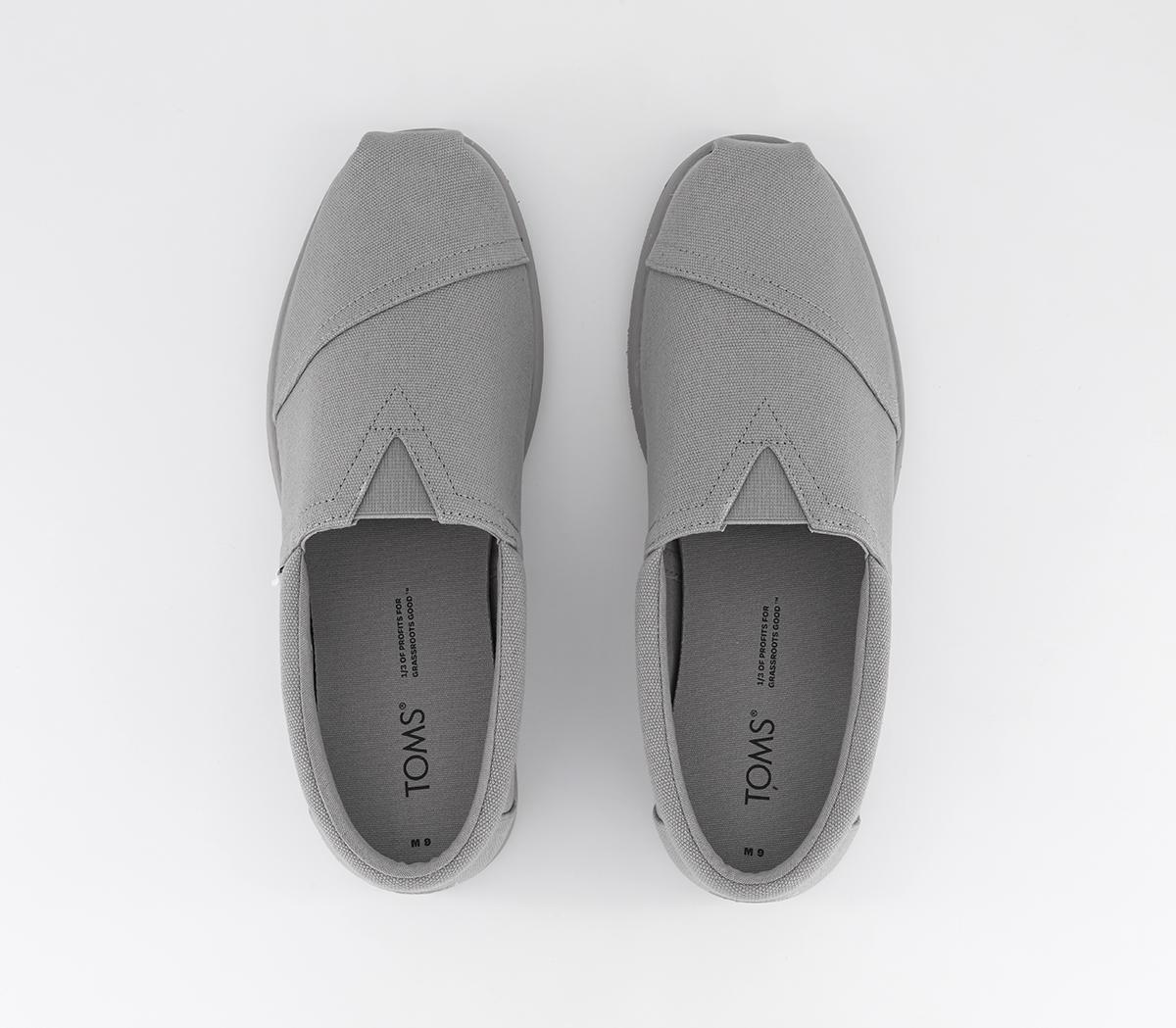 TOMS Alpargata Forward Slip Ons TOMS Alpargata Forward Slip Ons Drizzle Grey Recycled Cotton Canvas