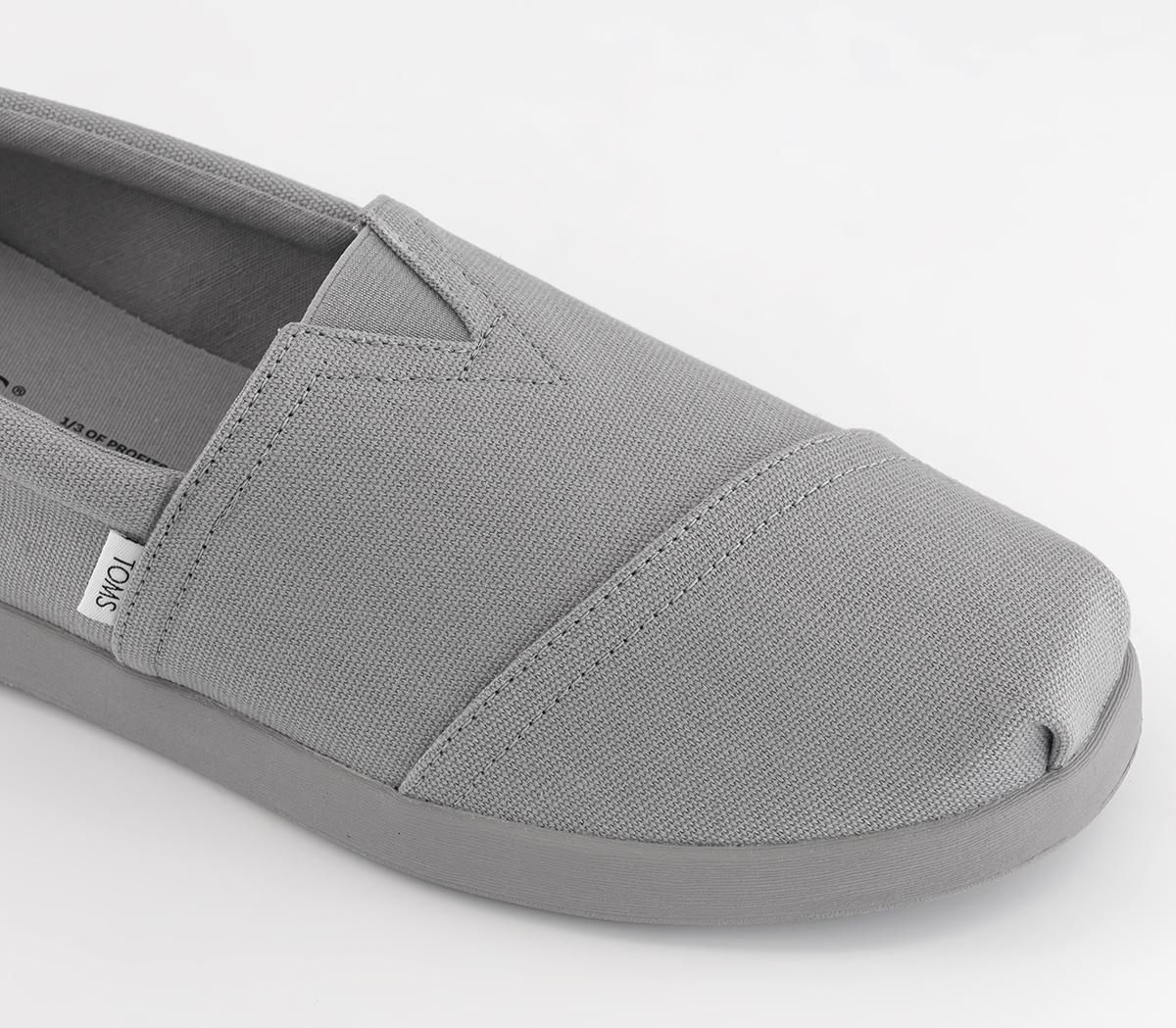 TOMS Alpargata Forward Slip Ons TOMS Alpargata Forward Slip Ons Drizzle Grey Recycled Cotton Canvas
