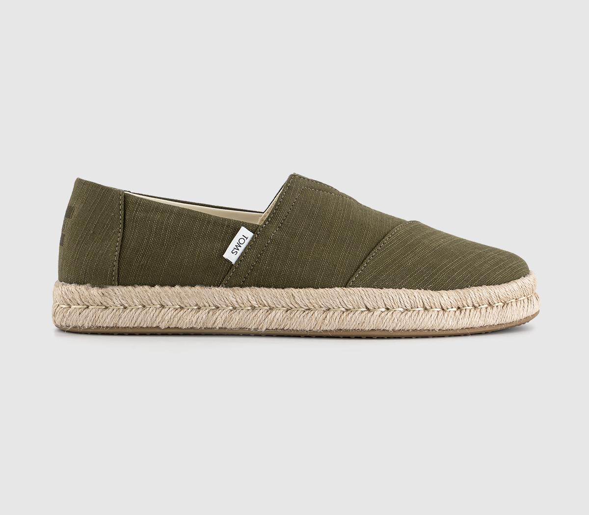 TOMSAlpargata Rope 2.0 Slip OnsOlive Recycled Cotton Slubby Woven