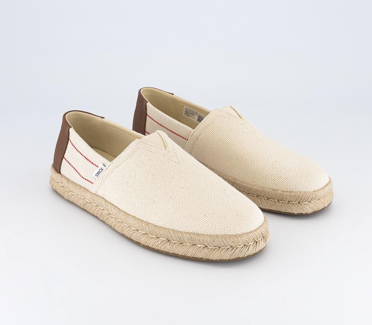 TOMSAlpargata Rope 2.0 Slip Ons Natural Stripe Mix Woven