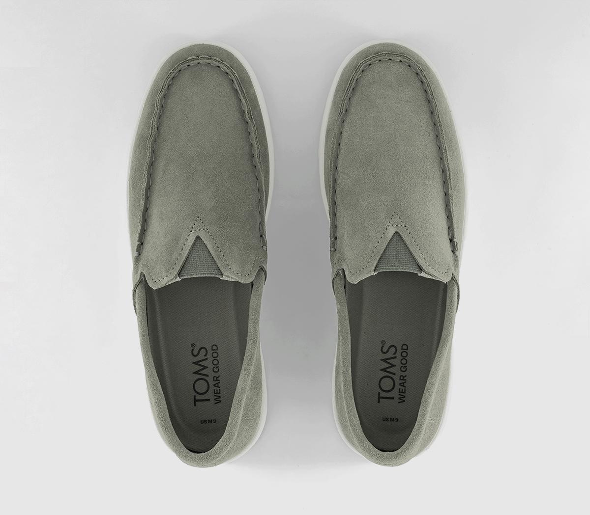 TOMS Trvl Lite Loafers Vetiver Grey Suede Men's Loafers