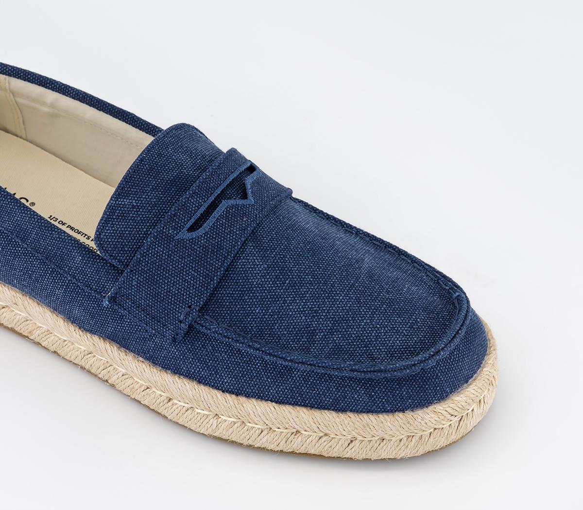 TOMS Stanford Rope Shoes Navy Canvas - Men's Casual Shoes