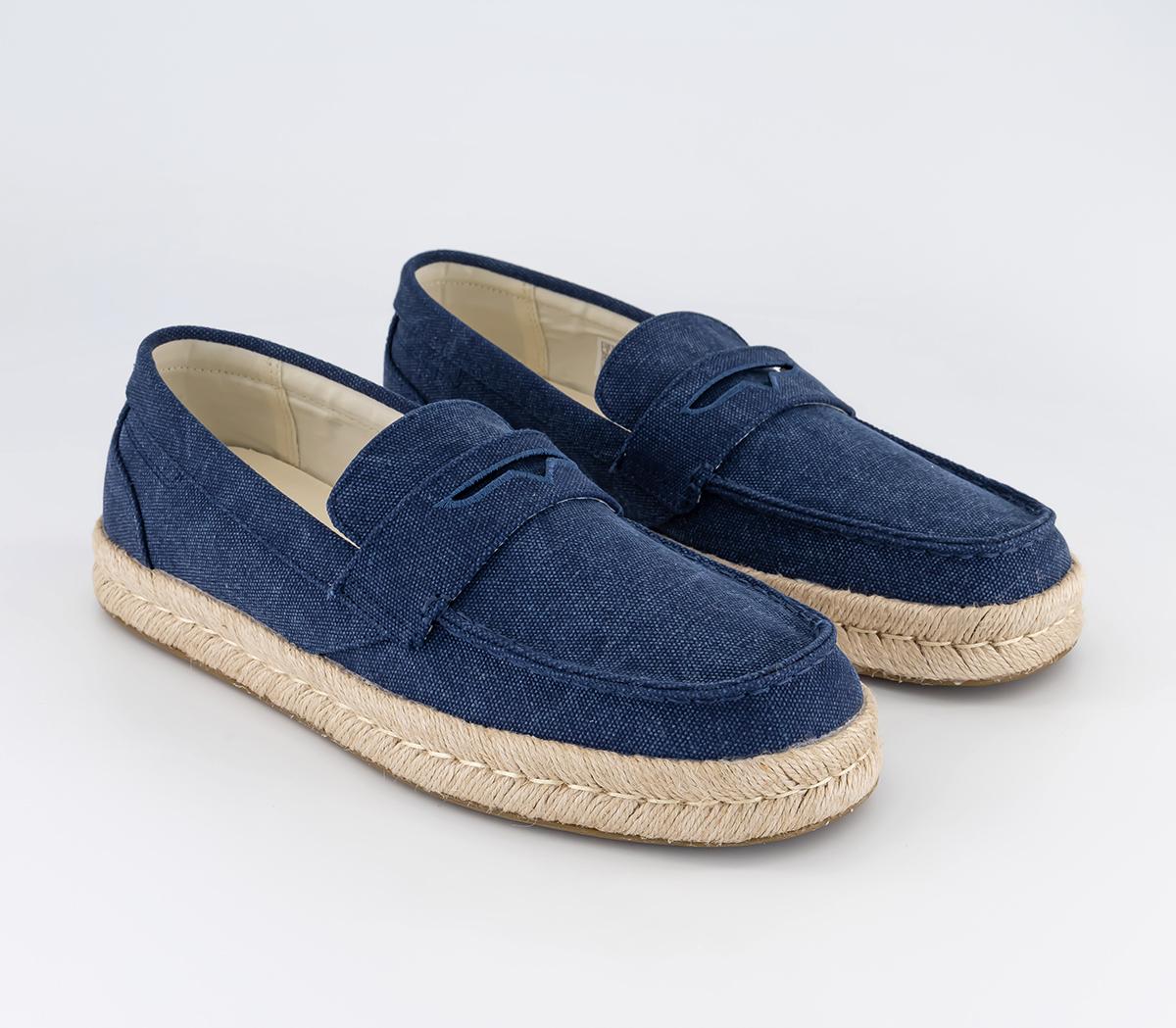 TOMS Stanford Rope Shoes Navy Canvas - Men's Casual Shoes