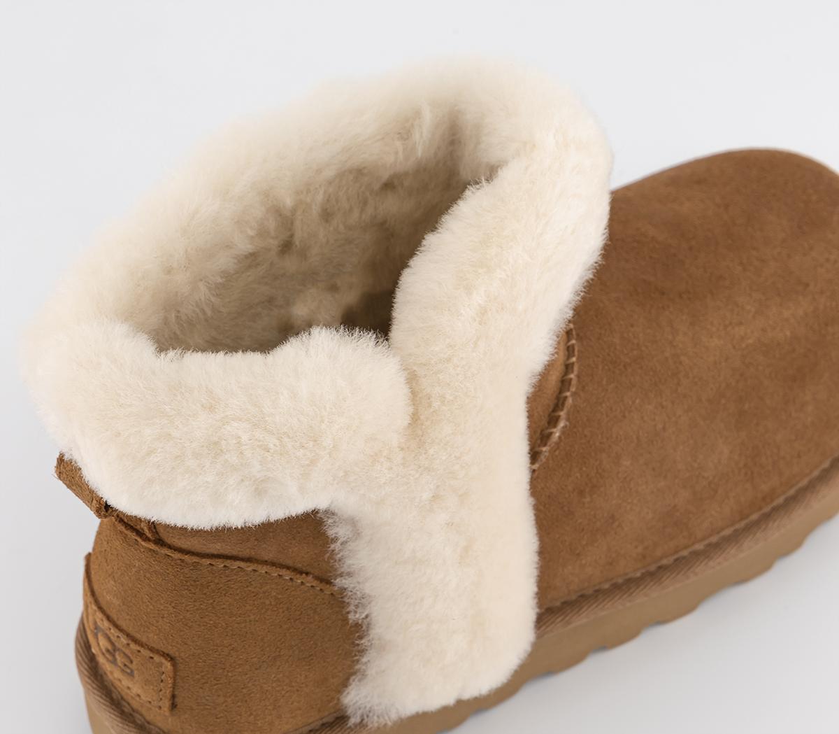 Ugg W Classic Mini Heritage Fluff Boots Chestnut Womens Ankle Boots 