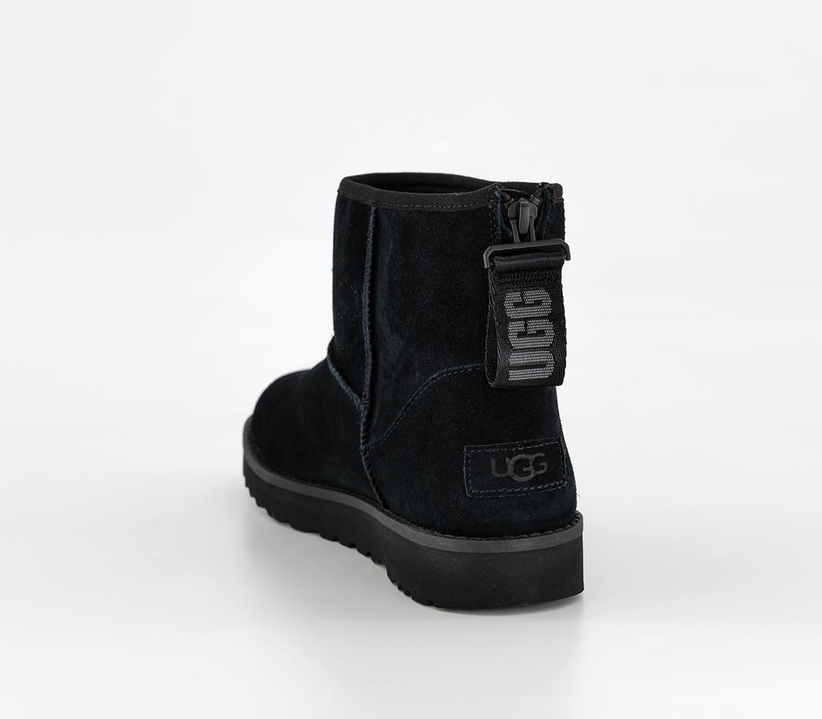 UGGW Classic Mini Logo Zip BootsBlack