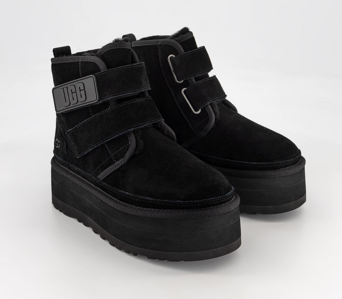 UGG Neumel Platform Strap Boots Black - Women's Ankle Boots