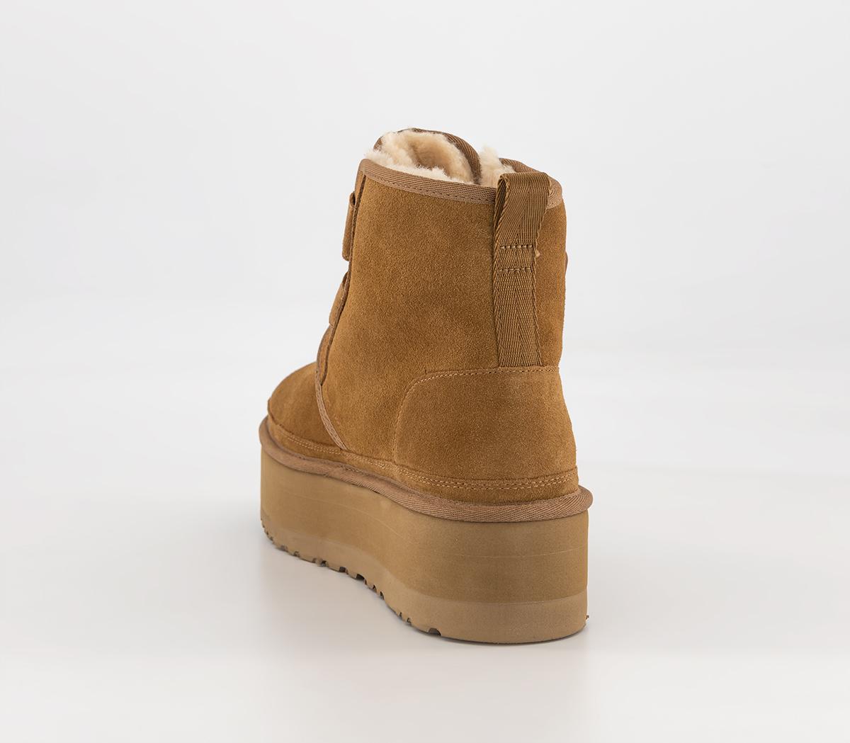 UGG W Neumel Platform Strap Boots Chestnut - Women's Ankle Boots